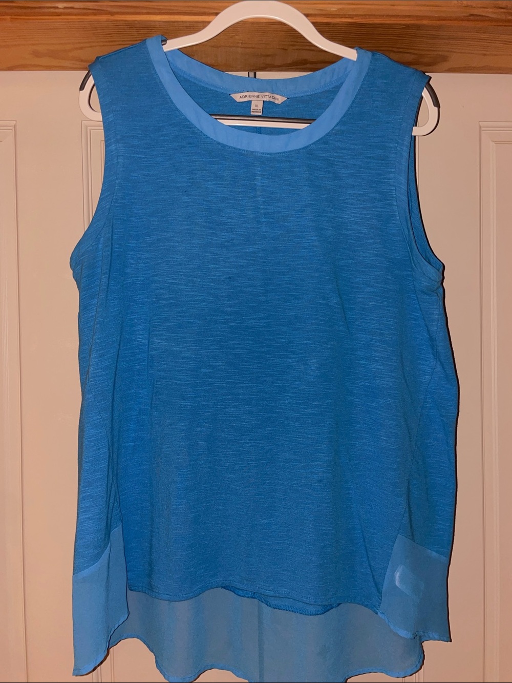 Adrienne Vittadini Bright Blue Layered Sleeveless Tank
